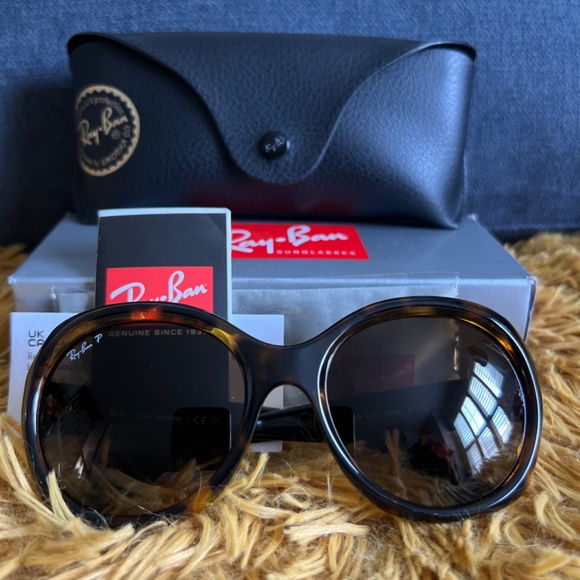 NWT Ray-Ban Round Glamour 57mm Polarized Sunglasses - Light Havana main image 14